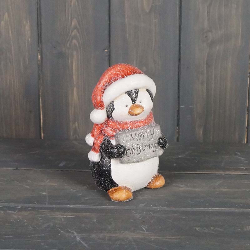 Penguin With Merry Christmas Sign  detail page
